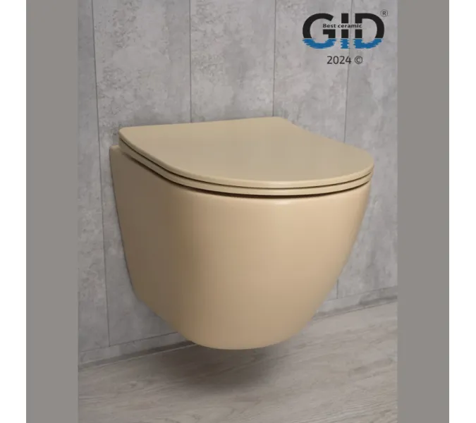 Безободковый подвесной унитаз микролифт дюропласт Gid Sr2198