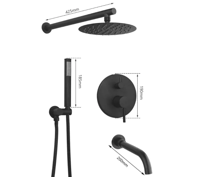 Душевая система встраиваемая ACWEN 80070GG графит, изображение 8