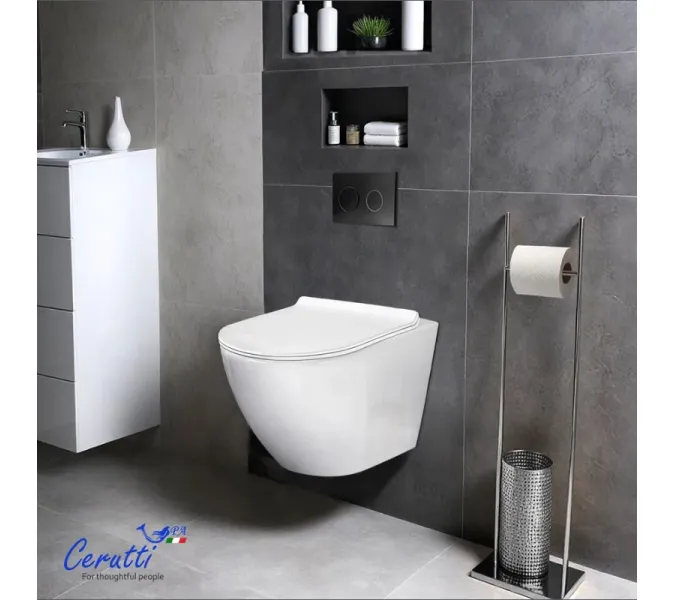 Унитаз  Ceruttispa CT9529  SELLA Aria Tornado подвесной безободковый со смывом торнадо, изображение 2