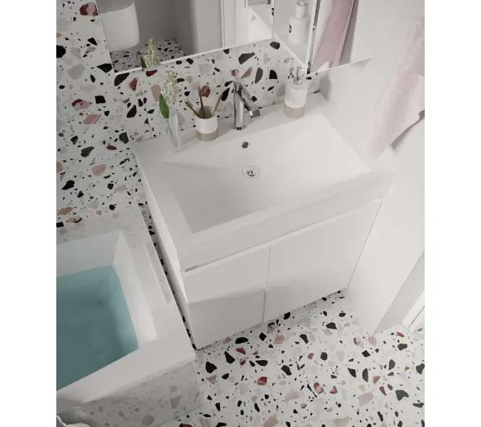 Тумба напольная без  раковины 1Marka Cube 75/100, Выбрать размер: 75, Выбрать цвет: Белый, изображение 4