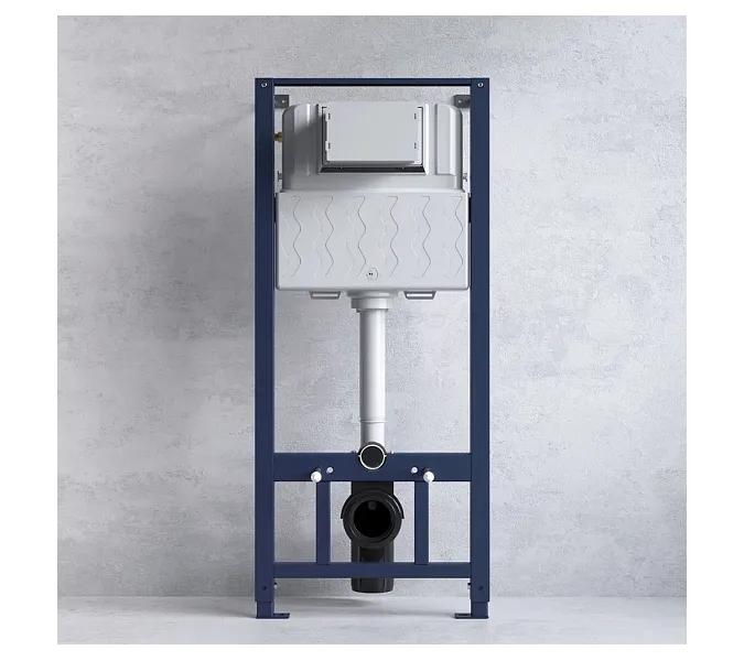 Унитаз подвесной безободковый с инсталляцией AM.PM Inspire с сиденьем микролифт, белой пневм. клавишей, изображение 2