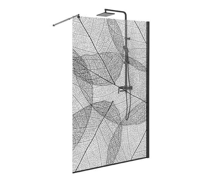 Душевая перегородка AvaCan MB100/110/120, Цвет стекла: с рисунком, Цвет профиля: Черный, Выбрать размер: 120, изображение 60