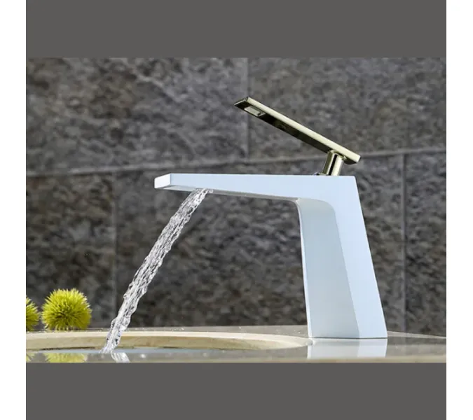 Смеситель на раковину (белый/золото) Bronze De Luxe A919W, изображение 4