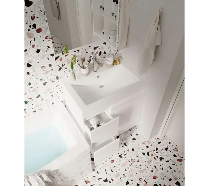 Тумба напольная без  раковины 1Marka Cube 75/100, Выбрать размер: 75, Выбрать цвет: Белый, изображение 5