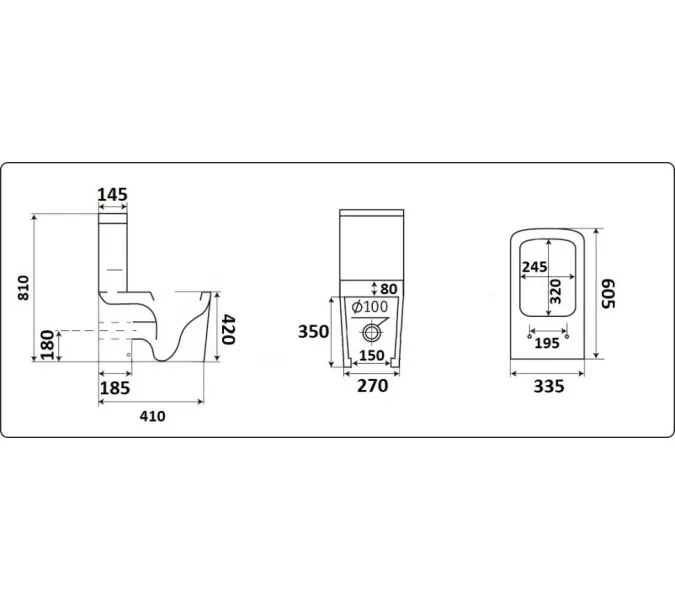Унитаз напольный CeramaLux RIMLESS 2171MB, изображение 2