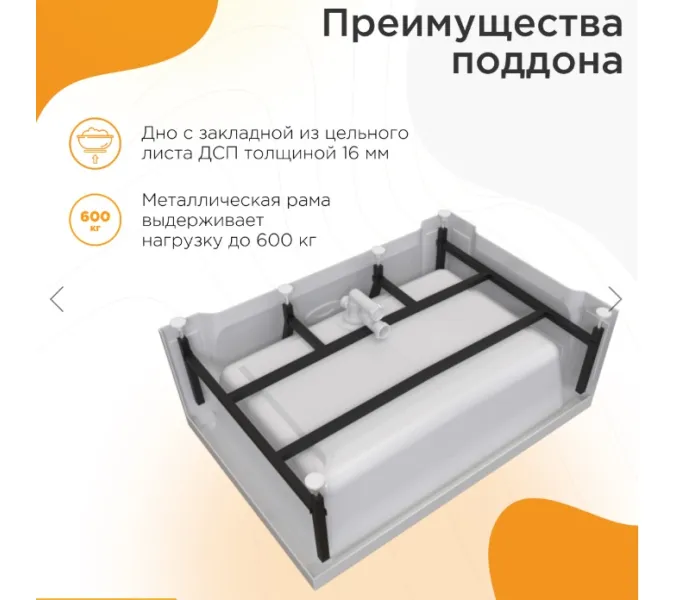 Поддон душевой Radomir Верчелли 119*81 высокий, Ориентация: Левая, изображение 3