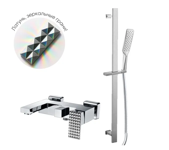 Bronze De Luxe Смеситель с гибким душем и коротким изливом, хром