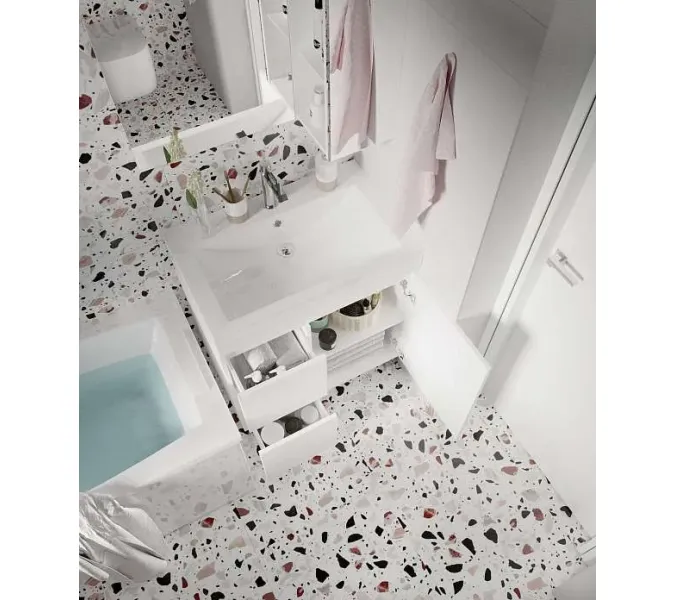 Тумба напольная без  раковины 1Marka Cube 75/100, Выбрать размер: 75, Выбрать цвет: Белый, изображение 6