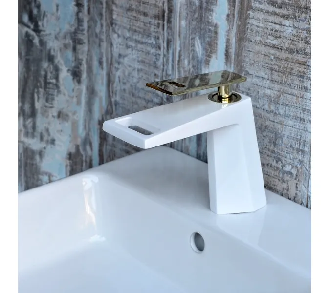 Смеситель на раковину (белый/золото) Bronze De Luxe A919W