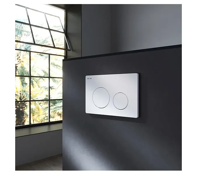 Унитаз подвесной безободковый с инсталляцией AM.PM Func сиденьем микролифт, хром механ. клавишей, изображение 5