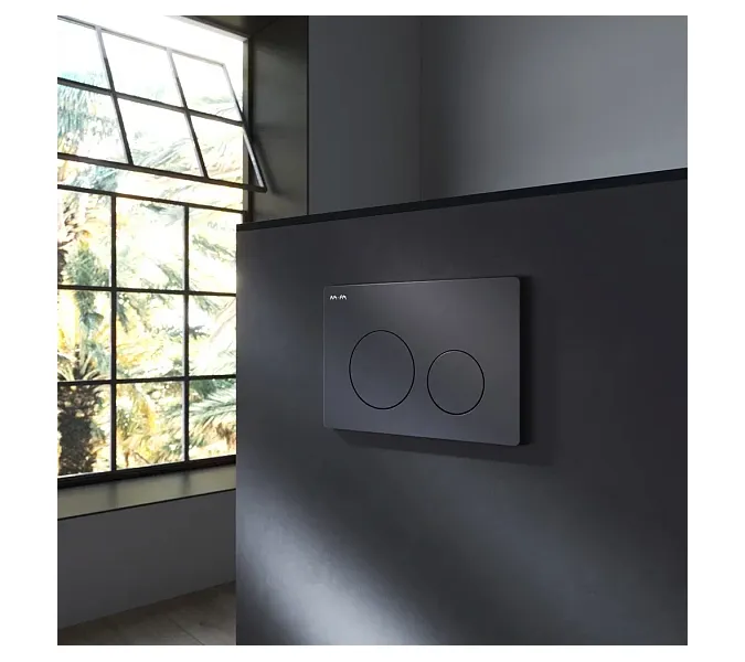 Унитаз подвесной безободковый с инсталляцией AM.PM Func  сиденьем микролифт, черной механ. клавишей, изображение 5