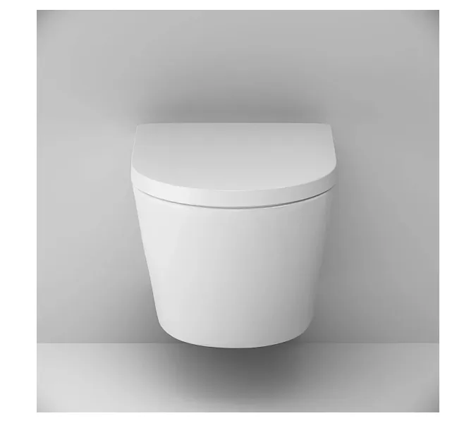 Унитаз подвесной безободковый с инсталляцией AM.PM Sense сиденьем микролифт, хром механ. клавишей, изображение 5