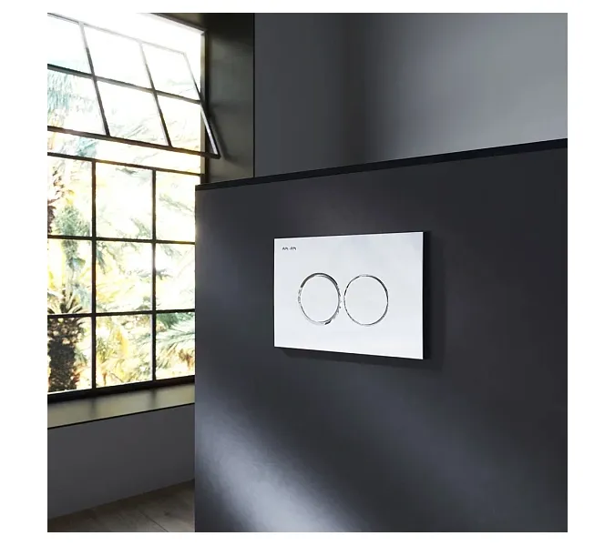 Унитаз подвесной безободковый с инсталляцией AM.PM Sense сиденьем микролифт, хром механ. клавишей, изображение 6