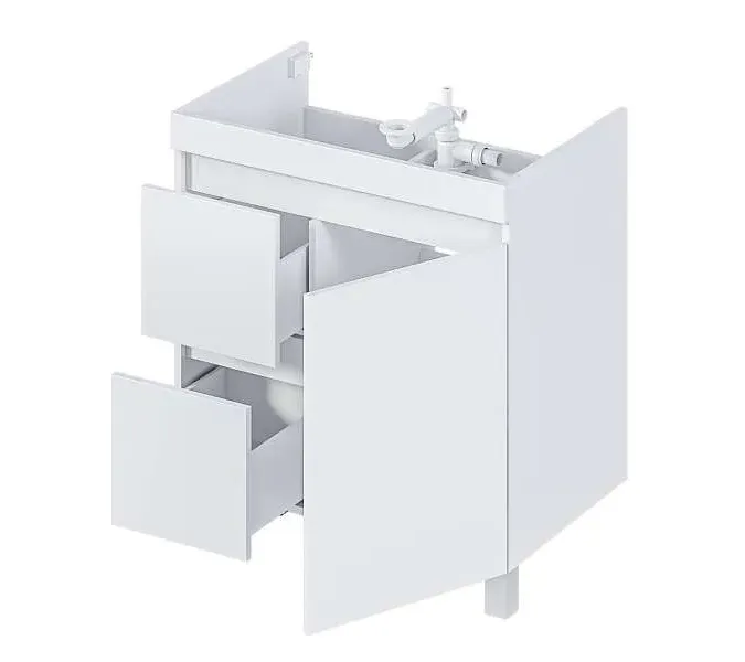 Тумба напольная без  раковины 1Marka Cube 75/100, Выбрать размер: 75, Выбрать цвет: Белый, изображение 3