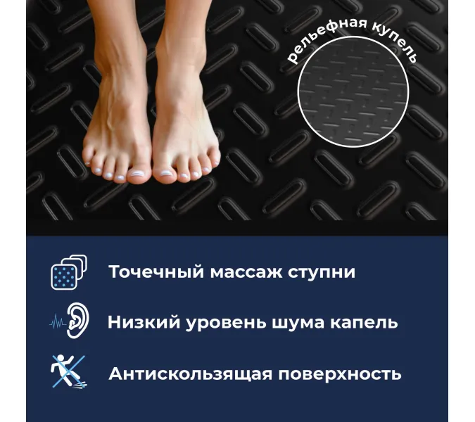 Душевой поддон квадратный керамический RGW CR B Черный  90х90, Выбрать цвет: Чёрный, Выбрать размер: 900x900, изображение 6