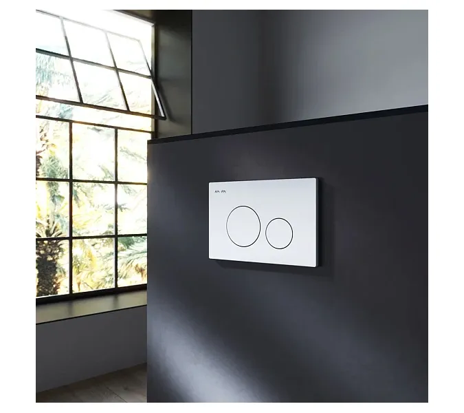 Унитаз подвесной безободковый с инсталляцией AM.PM Inspire с сиденьем микролифт, белой пневм. клавишей, изображение 6