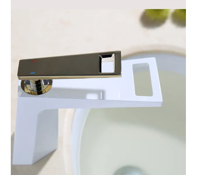 Смеситель на раковину (белый/золото) Bronze De Luxe A919W, изображение 3