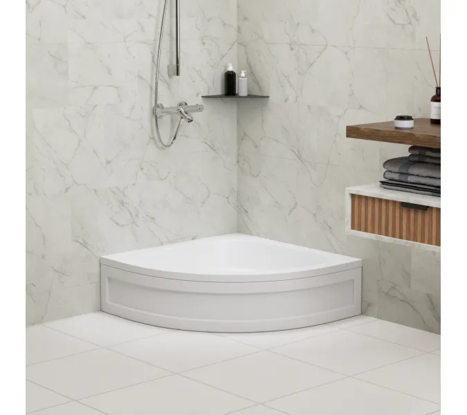 Душевой поддон полукруглый RGW BP/CL-S, Выбрать цвет: Белый, Выбрать размер: 800x800, изображение 3