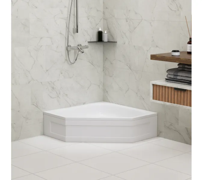 Душевой поддон трапеция RGW BT/CL-S, Выбрать цвет: Белый, Выбрать размер: 1000x1000, изображение 4