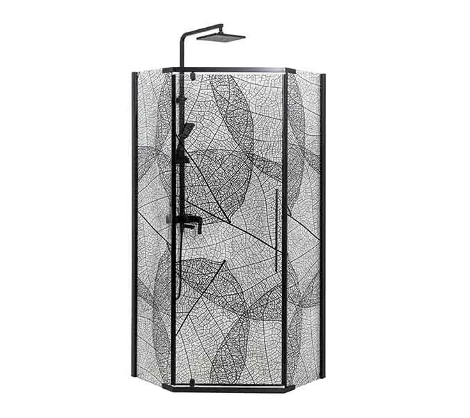 Душевой уголок AvaCan PB 90/100, Цвет стекла: с рисунком, Цвет профиля: Черный, Выбрать размер: 90х90, изображение 4