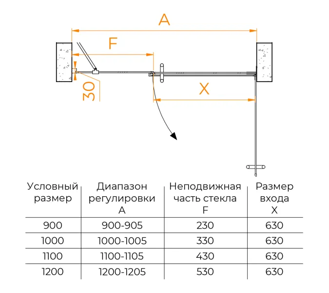 Душевая дверь RGW HO-012B, Цвет стекла: прозрачное, Цвет профиля (вариация): Черный, Выбрать размер: 90, изображение 8