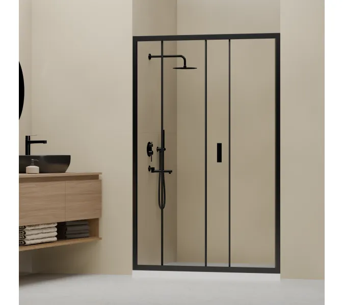 Душевая дверь RGW CL-14B, Цвет стекла: прозрачное, Цвет профиля (вариация): Черный, Выбрать размер: 100, изображение 3