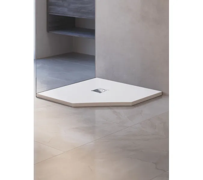 Душевой поддон трапеция RGW ST/T-W Белый, Выбрать цвет: Белый, Выбрать размер: 900x900, изображение 13