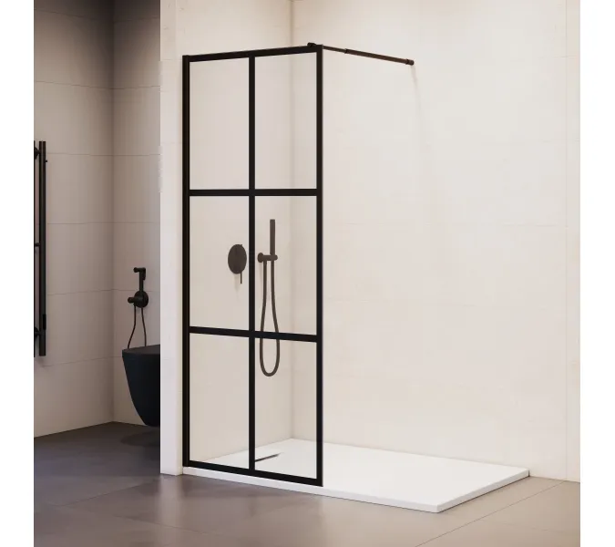 Перегородка для душа RGW WA-111B, Цвет стекла: прозрачное, Цвет профиля (вариация): Черный, Выбрать размер: 80, изображение 8