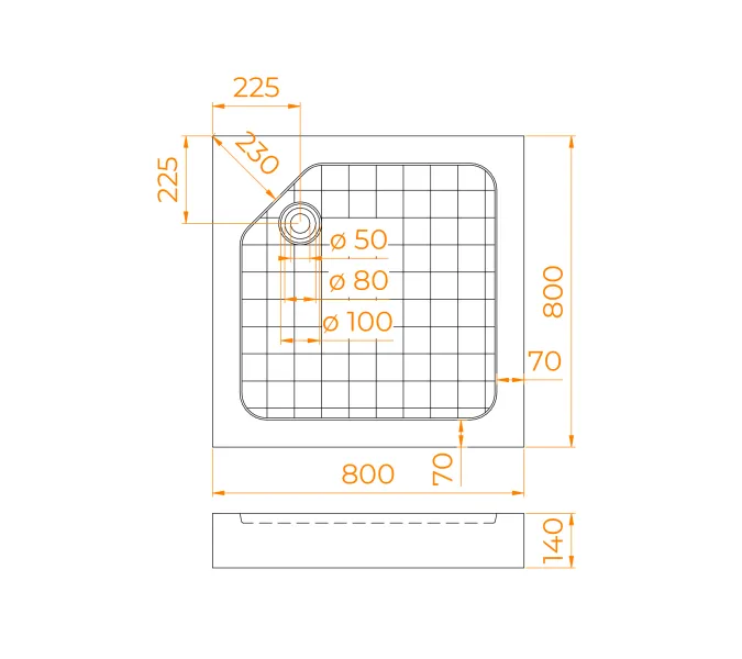 Душевой поддон квадратный RGW SMC-W Белый, Выбрать размер: 80х80, изображение 8