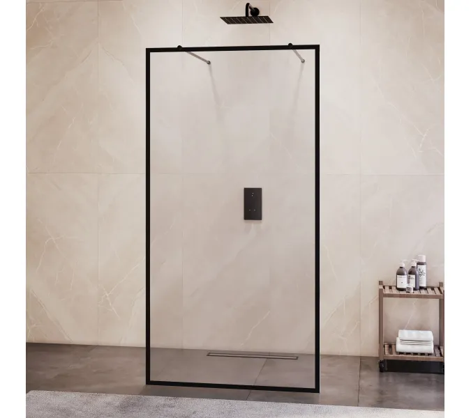 Душевая перегородка RGW WA-017B, Цвет стекла: прозрачное, Цвет профиля (вариация): Черный, Выбрать размер: 120, изображение 7