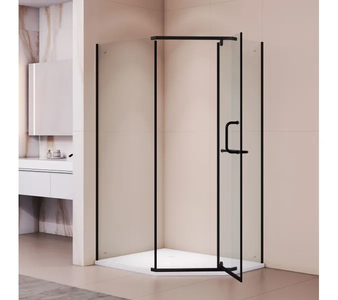 Душевой уголок RGW PA-091B, Цвет стекла: прозрачное, Цвет профиля (вариация): Черный, Выбрать размер: 90х80, изображение 4