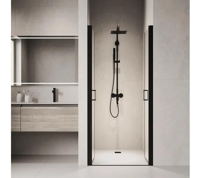 Душевая дверь RGW PA-104B, Цвет стекла: прозрачное, Цвет профиля (вариация): Черный, Выбрать размер: 70, изображение 7