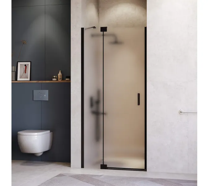 Душевая дверь RGW HO-014B, Цвет стекла: матовое-сатинат, Цвет профиля (вариация): Черный, Выбрать размер: 110, изображение 2