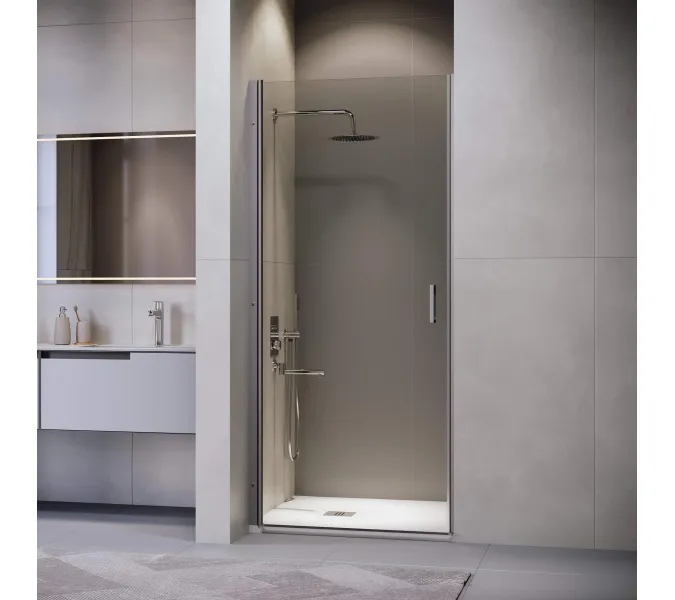 Душевая дверь RGW LE-003Gr, Цвет стекла: прозрачное, Цвет профиля (вариация): Серый, Выбрать размер: 70, изображение 2