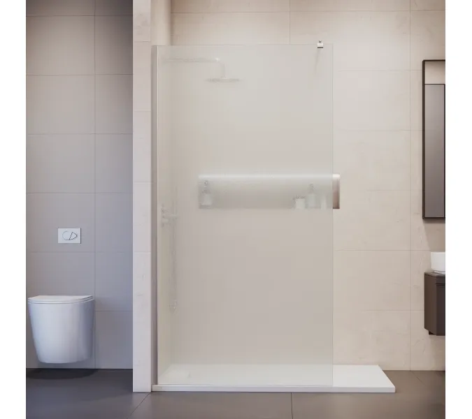 Душевая перегородка RGW WA-02-1 рифленое стекло, Цвет стекла: рифленое, Цвет профиля (вариация): Хром, Выбрать размер: 90, изображение 2