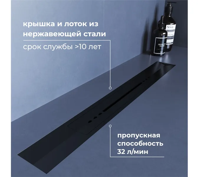 Душевой трап RGW SDR-53B черный, Выбрать цвет: Черный, Выбрать размер: 60, изображение 2