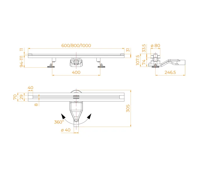 Душевой трап RGW SDR-50Gb золото, Выбрать цвет: Золото, Выбрать размер: 60, изображение 10