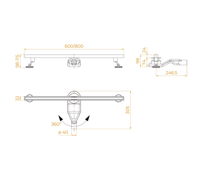 Душевой трап RGW SDR-51S хром, Выбрать цвет: Хром, Выбрать размер: 60, изображение 13