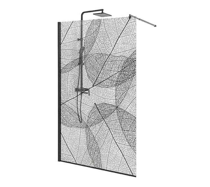 Душевая перегородка AvaCan MB100/110/120, Цвет стекла: с рисунком, Цвет профиля: Черный, Выбрать размер: 120, изображение 55