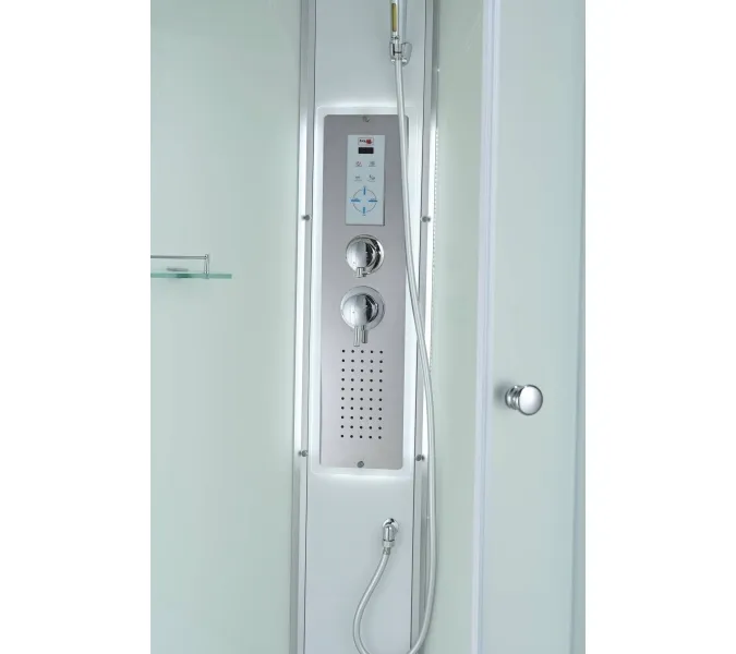 Душевая кабина AvaCan C3010/3080/3090 средний поддон, Цвет стекла: матовое, Цвет профиля: Хром, Тип поддона : Средний, Выбрать размер: 100х100, Внешний вид: Гидромассаж + электрика, Наличие крыши: есть, изображение 8