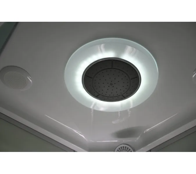 Душевая кабина AvaCan C3010/3080/3090 средний поддон, Цвет стекла: матовое, Цвет профиля: Хром, Тип поддона : Средний, Выбрать размер: 100х100, Внешний вид: Гидромассаж + электрика, Наличие крыши: есть, изображение 7