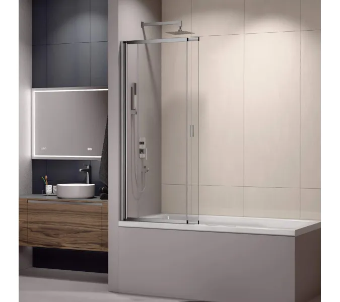 Шторка на ванну RGW SC-40, Цвет стекла: прозрачное, Цвет профиля: Хром, Выбрать размер: 100, изображение 4
