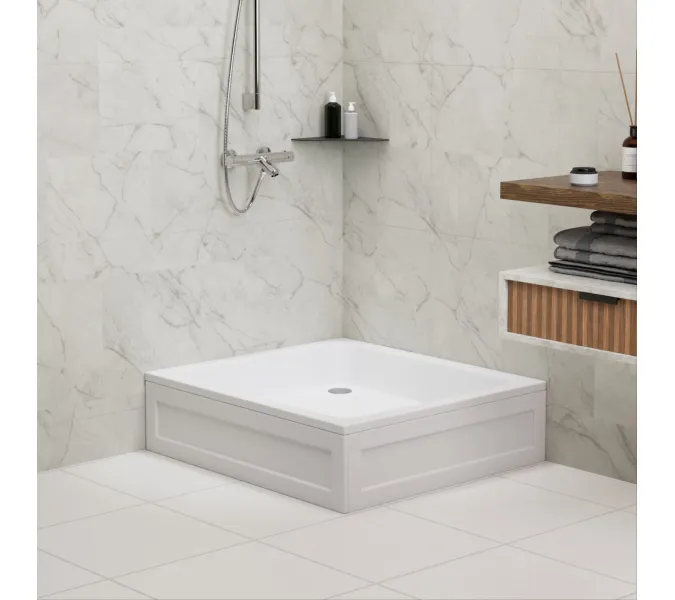 Душевой поддон квадратный RGW B/CL-S, Выбрать цвет: Белый, Выбрать размер: 900x900, изображение 4