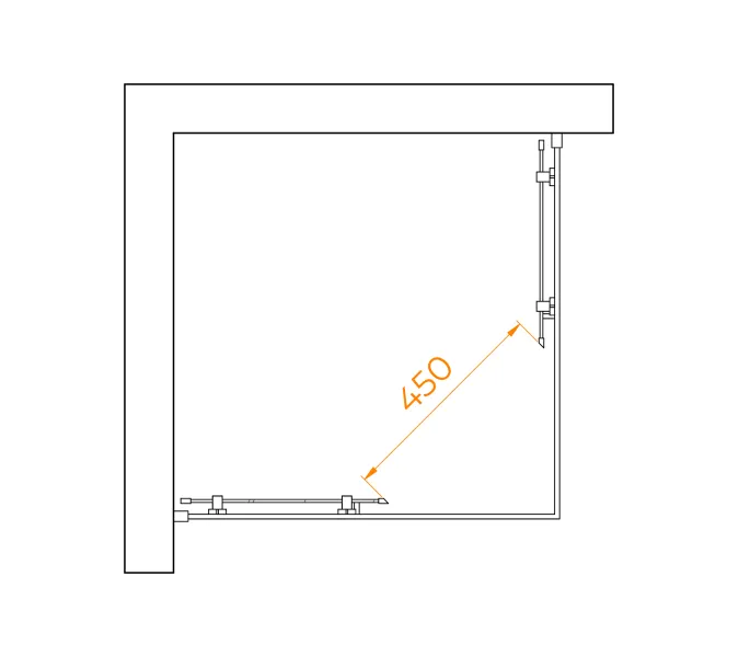 Душевой уголок RGW PA-030, Цвет стекла: прозрачное, Цвет профиля (вариация): Хром, Выбрать размер: 80х80, изображение 8