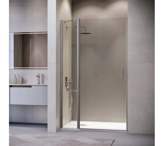 Душевая дверь RGW LE-004Gr, Цвет стекла: прозрачное, Цвет профиля (вариация): Серый, Выбрать размер: 120, изображение 5