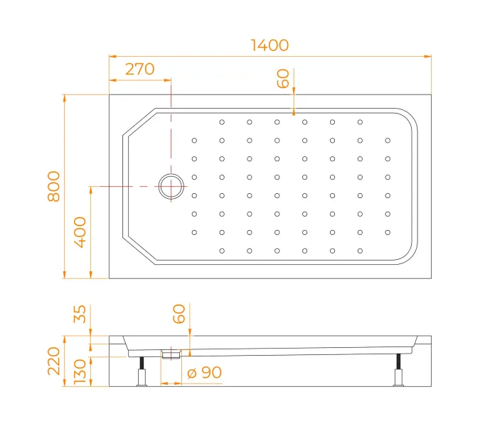 Душевой поддон прямоугольный RGW STYLE 90  80х140, изображение 12