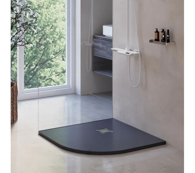 Душевой поддон полукруглый RGW ST/R-G Графит, Выбрать цвет: Графит, Выбрать размер: 1000х1000, изображение 6