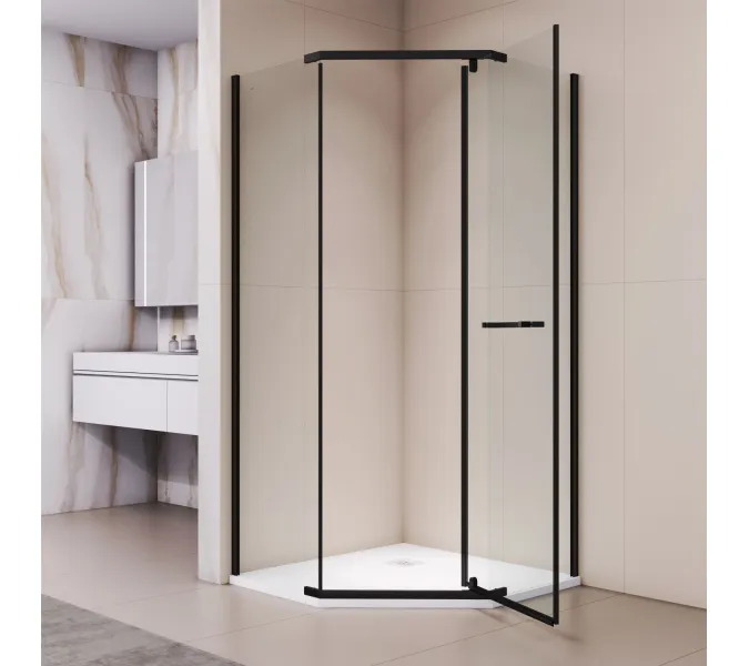 Душевой уголок RGW PA-83-B прозрачное/черный, Цвет стекла: прозрачное, Цвет профиля: Черный, Выбрать размер: 1000x1000, изображение 7