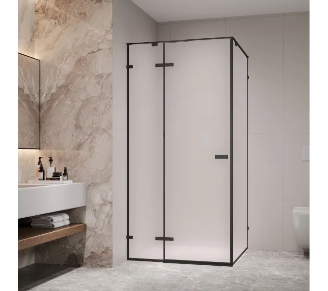 Душевой уголок RGW SV-030B матовое/черный, Цвет стекла: матовое, Цвет профиля: Черный, Выбрать размер: 1000x1000, изображение 2