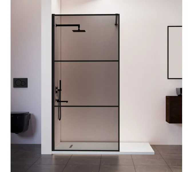 Душевая перегородка RGW WA-09B тонированное/черный, Цвет стекла: тонированное, Цвет профиля: Черный, Выбрать размер: 90, изображение 3